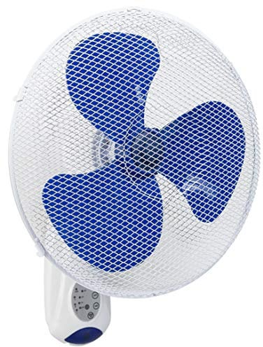 Bestron Ventilateur mural avec télécommande, 7,5 h d'utilisation en continu max., Hauteur : 50 cm, Ø 40 cm, 45 W, Blanc