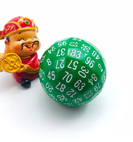 Bescon, dadi poliedrici a 100 lati, dado D100, cubo da 100 lati, dadi da gioco D100, cubo da 100 lati, colore verde