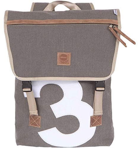 360° Landgang Rucksack aus Tweed und Segeltuch mit Schultergurt, Recycling Seesack Shopper Bag, Schultertasche Hobo Bag für Shopping und Strand, Rucksack Tweed, Zahl weiß
