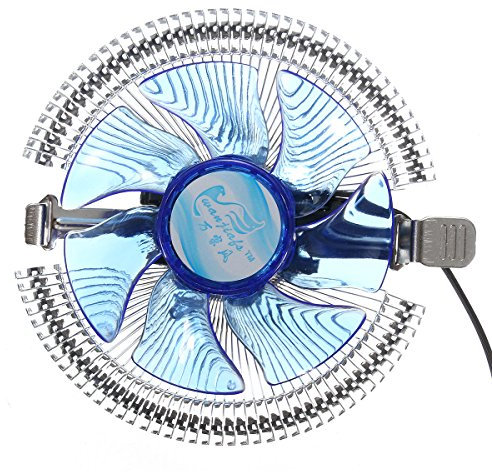 Tutoy Quiet Blue LED CPU Refroidisseur Radiateur Ventilateur pour Intel Lga775 1155/1156 I3/I5/I7 Am2 Am3