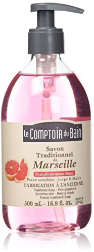 Le Comptoir du Bain Savon de Marseille Liquide Pamplemousse Rose 500 ml - lot de 3