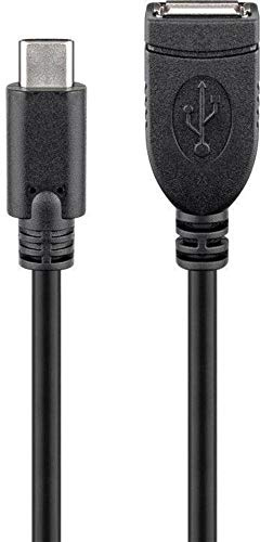 goobay 55470 USB-C to USB 2.0 A extension cable - allows you to connect a USB A cable to the USB-C socket of your device, 0.2 m