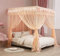 Mengersi Betthimmel, Bettvorhang, luxuriös, gemütlich, Netz, elegant, Schlafzimmer-Dekoration, Zubehör für Erwachsene, Queensize-Bett, pfirsichfarben