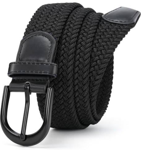 Mile High Life Ceinture Élastique Extensible Tressée Boucle de Ceinture Noire Ovale Mixte