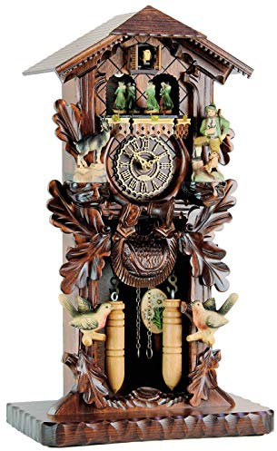 Eble Kuckucksuhr Kuckuckuhr Echtholz NEU batteriebetriebenes Quartzwerk Kuckuckruf Stand/Tischuhr 54cm- 25745
