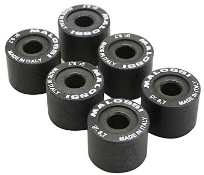 galet-rouleau scoot malossi 15x12 8,7g (x6) pour mbk 50 booster, nitro, ovetto, stunt-yamaha 50 bws, aerox, neos