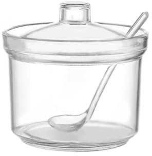Clean - Azucarero de acrílico para especias con tapa y cuchara