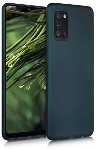 kwmobile Case kompatibel mit Samsung Galaxy A31 Hülle - Schutzhülle aus Silikon metallisch schimmernd - Handyhülle Metallic Petrol