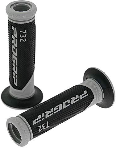 Motorrad Griff-Gummi für 22mm 7/8 Lenker Enden offen Schwarz/Grau