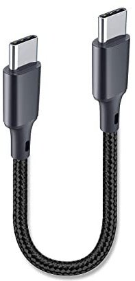 INVID USB-C auf USB-C 25cm Länge Kabel KURZ, USB-C Ladekabel mit 65W Handy Ladekabel USB C Datenkabel für Samsung iphone