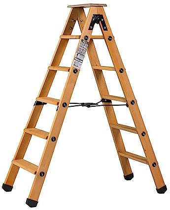 Centaure - Escabeau double accès bois 2x5 marches + tablette