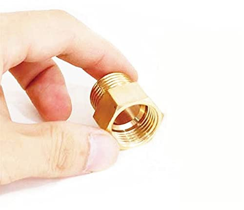 Lnanqing-Brass Adapter Copper M/F 1/8,1/4,3/8,1/2 Male To Female Threaded Brass Coupler Adapter Brass Pipe Fitting, Garden Hose Connector (Thread Specification : 03 F x 03 M)