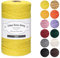 3mm Natürliche Makramee Baumwolle,ilauke Makramee Garn 100m Baumwollkordel 4-lagig Baumwollgarn Baumwollschnur Makramee für Backen,Geschenke Verpacken,Makramee Kunst,DIY Handwerk, Gartenschnur,Gelb