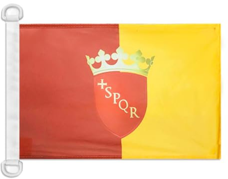AZ FLAG Bandiera Navale Città Di Roma Con Stemma 45x30cm - Bandiera Maritima Romana Con Blasone 30 x 45 cm speciale Nautismo, Padiglione Nautico