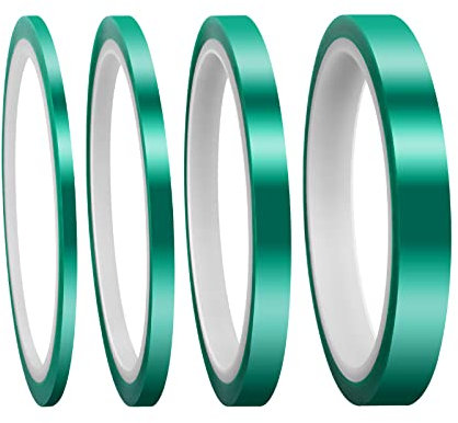 Grevosea 4 Rollen Hitzebeständiges Klebeband Wärmeübertragungs Band Elektriker Klebeband Sublimation Klebeband Isolierbänder Kapton Tape für Elektronik Leiterplatte Wärmeübertragung (3/5/8/12mmX33M)