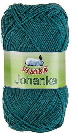 50g Strickgarn Johanka Strick-Wolle Handstrickgarn Klassikgarn Sommergarn Farbwahl, Farbe:074 eukalyptus