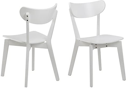 AC Design Furniture Roxanne Esszimmerstühle 2er Set, H: 79,5 x B: 45 x T: 55 cm, Weiß, Holz, 2 Stk.