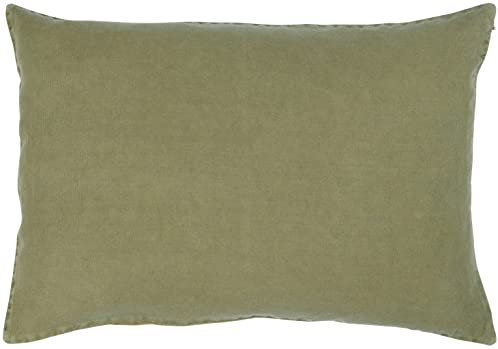 Ib Laursen Kissenhülle Dekokissen Zierkissen Sofakissen Kissenbezug moosgrün 60x40, Leinen grün