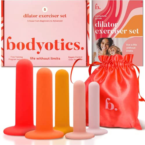 Dilatatori Bodyotics in silicone per donne - Set di 5 misure graduali per l'esercizio del pavimento pelvico