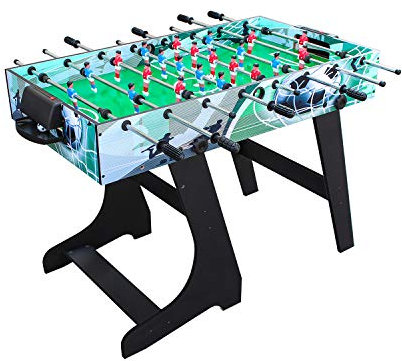 4Ft Foldable Football Soccer Table for Kid and Adult,Outdoor and Indoor Table Football, Soccer Game Setand Score Keeper, for Adults and Kids