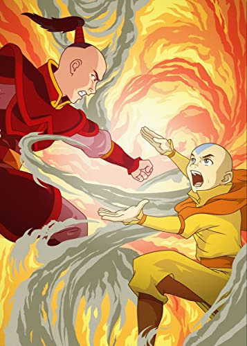 Displate - Metallposter - Magnet-Montage - Avatar: The Last Airbender - Illustrations - Zuko vs. Aang - Größe L - 67,5x48cm Matt
