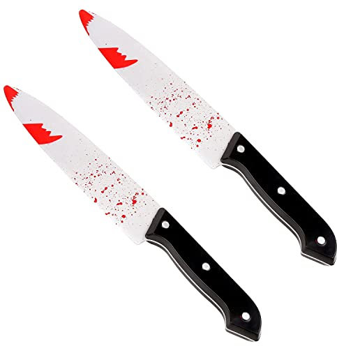DERAYEE 2 Pezzi Coltello Finto,Pugnale in Plastica Halloween,Pugnale per Feste di Halloween