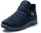 JOMIX Pantofole Stivali Invernali Uomo Ciabatte Chiuse Calde da Casa Scarpe Mocassini da Inverno Babbucce Pelose Comode con Chiusura a Strappo MU8662-3 (Blu Navy, 41)
