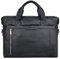 ROYALZ 'Seattle' Moderne Ledertasche Herren aus Echtleder groß - ideal als Business Aktentasche flache Laptoptasche 14-15.6 Zoll zum Reisen mit Trolley Halter, Farbe:Schwarz