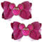 Minnie Mouse Hot Pink Glitter Hair Bows, Clips, Grips Accessory Cute Girls Slides Mickey Embellishment 9.5cm x 6cm Handmade 2pcs