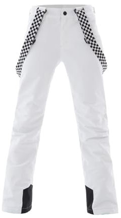 Skihose Damen Wasserdichte Professionelle Schneehose Winddichte Hosenträgerhose Winter Outdoor Regenhose Warme Wanderhose Snowboard Softshellhose mit abnehmbaren Trägern Overall & Schneefang White XS