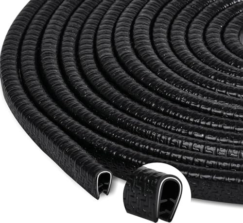 Car Door Edge Guard Protector Strips U Shape Rubber Car Door Seal Trim for Mental Edges Boat, Grip Range 1.0mm to 2.5mm (4m)