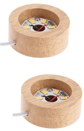 HOMSFOU 2st Kristallkugel-lampenfassung Glaskunst Glasbausteine zum Basteln Mit Loch Geführter Messestand Warmlicht-basisständer Usb-holzdisplay Schreibtischlampe Led Anzeigebildschirm