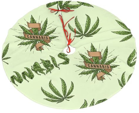 Weihnachtsbaum-Rock, 121,9 cm, Plüsch-Baummatte, Unkraut, Gras, Blätter, Baumbasis, Abdeckung, Weihnachtsdekoration, Ornamente, Weihnachtsfeier, Dekoration für Party, Urlaub