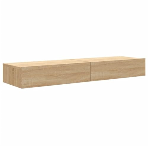 vidaXL TV-Schränke mit LED-Leuchten 2 STK. Sonoma-Eiche 60x35x15,5 cm