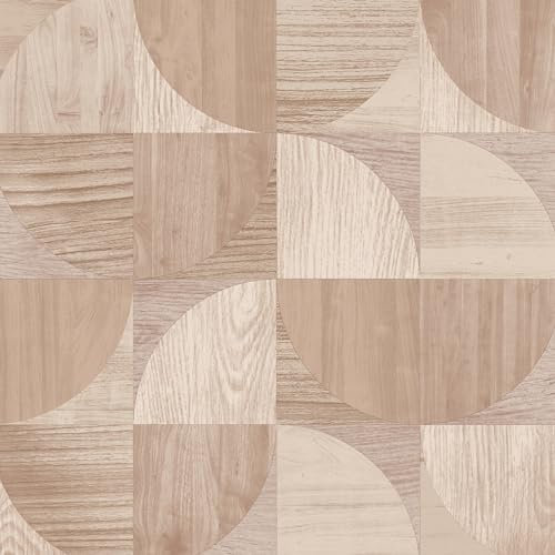 Superfresco Easy Papier peint intissé Cercles Boisés 1005 x 52cm Marron | Revetement Mural, Tapisserie | Facile à poser et à Enlever
