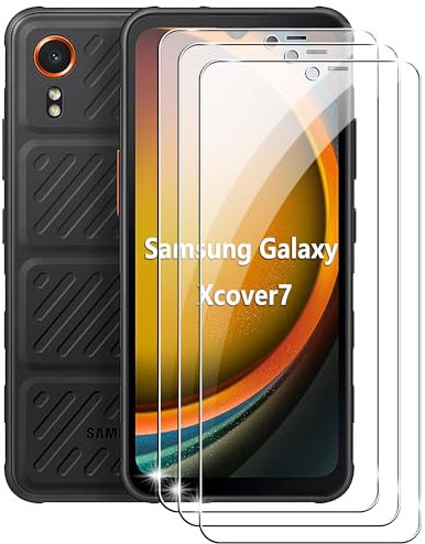 zZjoOoj Vetro Temperato Per Samsung Galaxy Xcover 7 /Galaxy Xcover 7 Pro Con 3 Pezzi HD Chiaro Pellicola Protettiva, Senza Bolle, Anti-Impronta, Anti-Graffio,Ultra Trasparente