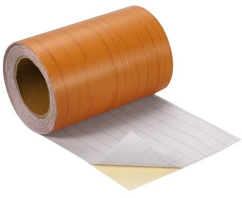 sourcing map Nastro autoadesivo con venature del legno, 10,2 cm x 9,1 m, per riparazione battiscopa, porte, riparazione pavimenti, mobili, decorazione per la casa, rosso ciliegia