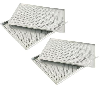 Generic 2x Millefeuille Plaque de Cuisson Feuilletée Pâtisserie Plaque de Cuisson Aluminium Français Plaque de Cuisson épaisse Plaque de Cuisson pour