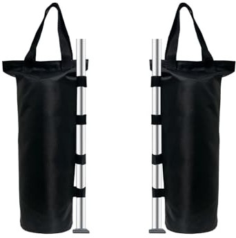 Pavillon Sandsäcke 2er Set,Verwenden Sie Diese Sandsack Strapazierfähige Sandsack für Pop-up-Überdachungszelt, Terrassenschirm, Sonnenschirm, Trampoline, Gewichtete Fußtasche, Schwarz Pack of 2