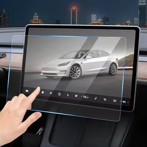 Protecteur d'Écran en Verre Trempé Tesla Model 3, 3 Highland / Model Y (2020-2024) - Kit d'Installation Inclus, Anti-traces de Doigts, Finition Mate, Résistant aux Rayures, Protection d'Écran antichoc