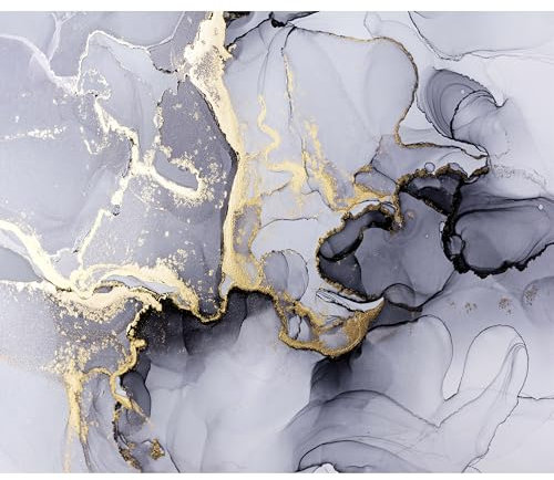 murando Fototapete selbstklebend Steinwand 392x280cm Foto Tapete Tapetenfolie Möbelfolie Wandverkleidung Motivtapeten Bildtapete Wohnzimmer 3d Effekt Marmor Marmoroptik Abstract Grau a-B-10084-a-a