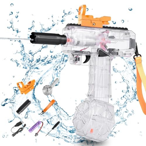 Wasserpistole Spielzeug,Wasserpistole Elektrisch,Elektrisch Automatische Wasserpistole Große Reichweite Wasserspritzpistole für Kinder Erwachsene Outdoor,Strand,Pool,Party