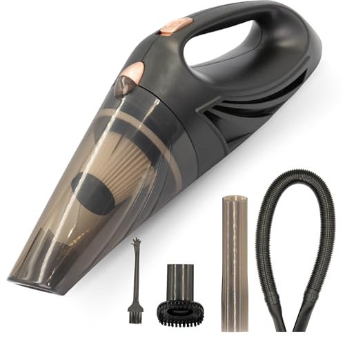 Handheld Vacuum Cleaner, Cordless, Portable & Lightweight with Powerful Suction, Mini Vacuum for Car, Home, Desk, Kitchen, Travel, Carpet & Upholstery Cleaning (Black)