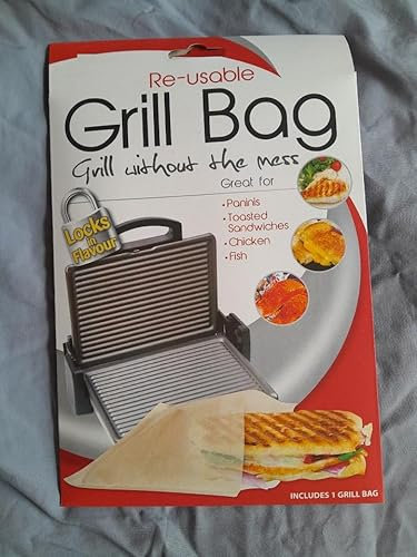 TRTO Grill Bag Cook Paninis Sandwiches Chicken No Mess Reusable Easy To Use and Fits