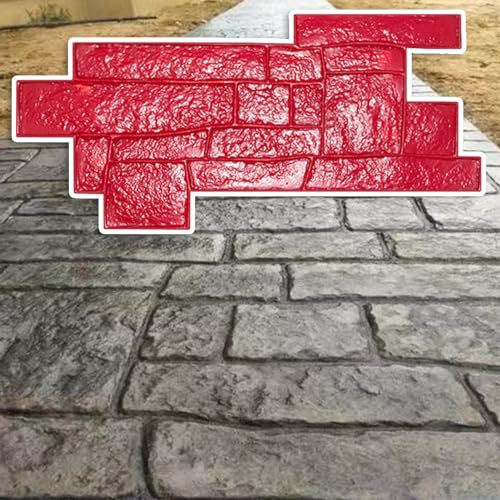 HDMOZUYT Steinfliesen-Betonstrukturmatte, dekoratives Stempeln, große Zementformen, Formen, Gärten/Gehwege/Parks/Pools, Betonstempel-Werkzeuge
