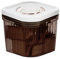 Besmall Food Storage Container Pop Up Containers Storage with Lids, Date Tracker, Airtight Stackable Canisters Plastic Kitchen Pantry Organizers for Coffee Tea Rice Flour Cereal with Spoon Brown