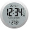 Youshiko Jumbo Large Radio Controlled Wall Clock (UK & Ireland Version/Premium Quality/Clear Display), Large Round, Temperature display (Silver)