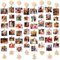 Uping Bilderrahmen Collage Fotorahmen für Mehrere Fotos Bilder Collage Wand Holzbilderrahmen mit 48 Farbe Kleinen Holzklammern Grußkarte Display für Weihnachten Home Party Wanddekoration