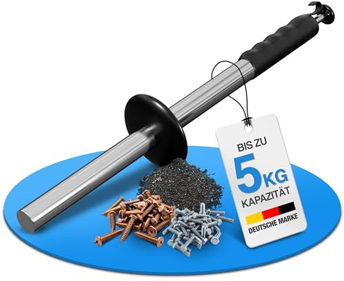 NTG magnetischer Spänestab, mit 5 kg Kapazität, 385 mm lang Spänesammler Magnet Metallspäne und Hobelspäne Aufnahmewerkzeug Für Metallspäne Magnet mit Schnellspanner Magnetsammler Handgerät