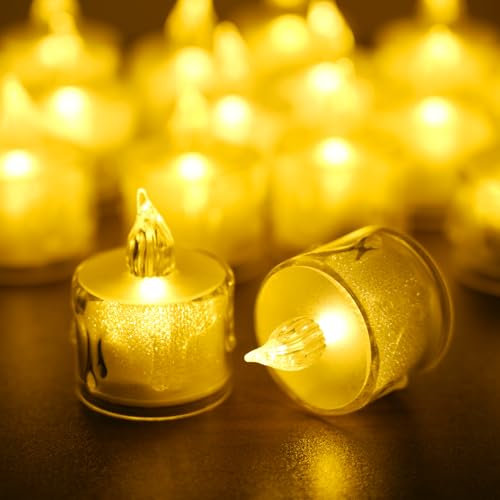 12 Stück LED Teelichter mit Batterie, Dose Langlebig Stunden Flammenlose Elektrische LED Kerzen für Outdoof, Licht Elektrische, für Valentinstag, Weihnachten, Hochzeit, Tischdekoration, Party Deko
